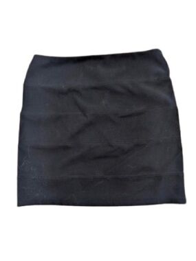 Seduction Black High‑Waisted Mini Skirt – Stretch Bodycon | Size S